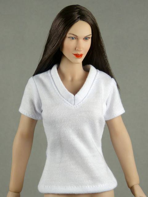 Nouveau Toys 1/6 Scale Female White V-Neck T-Shirt
